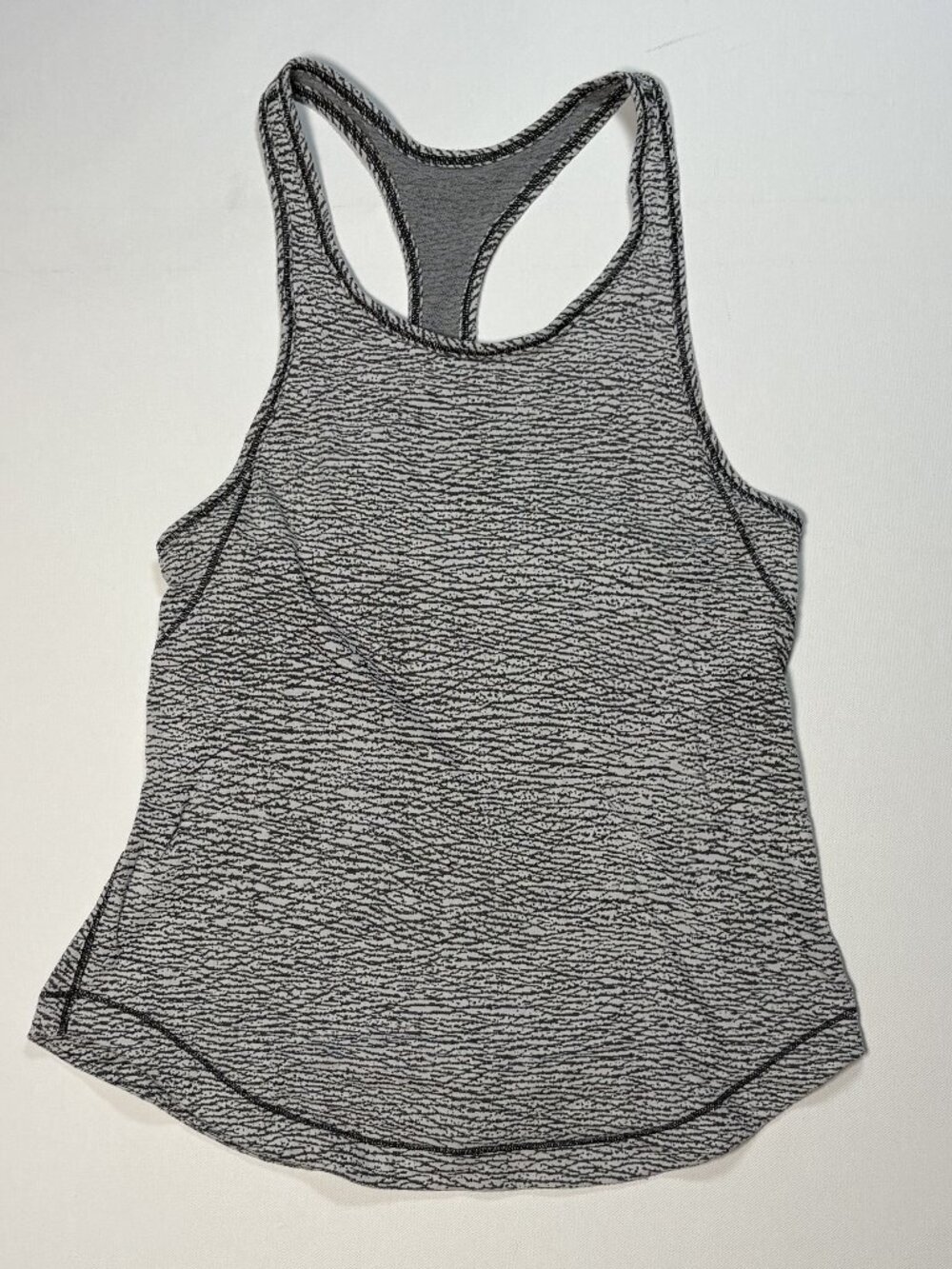 Lululemon Long Distance Tank Top Sheer Luon Pebble Jacquard White Black